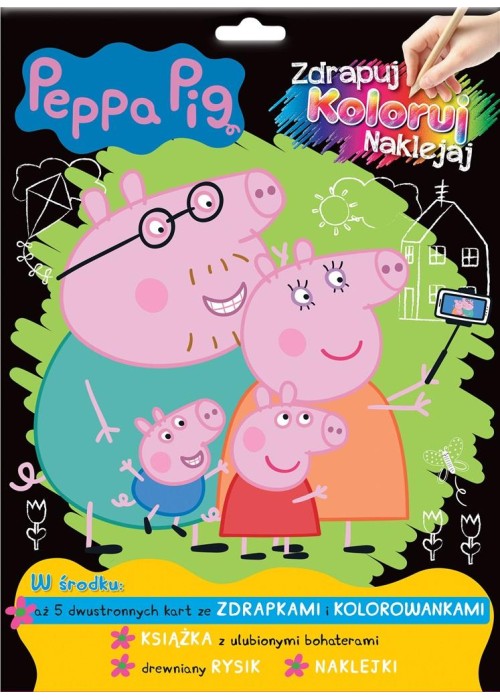 Peppa Pig. Zdrapuj, koloruj, naklejaj