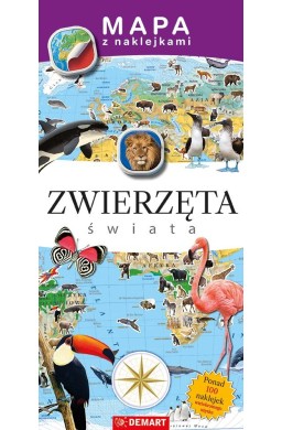 Mapa z naklejkami. Zwierzęta świata