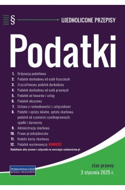 Podatki - ujednolicone przepisy - 3.01.2025