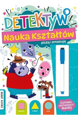 Piszę i zmazuję detektyw nauka kształtów