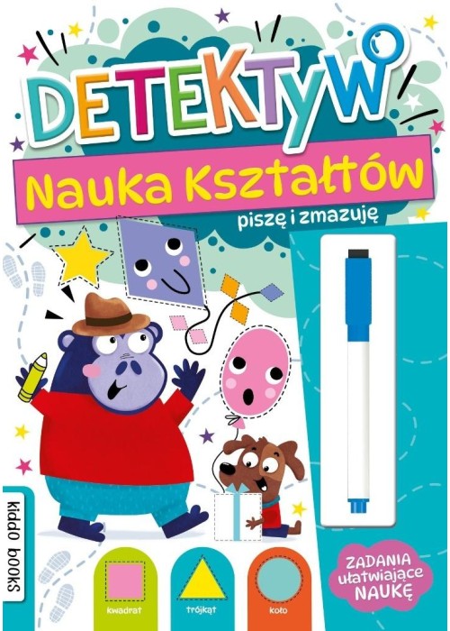 Piszę i zmazuję detektyw nauka kształtów