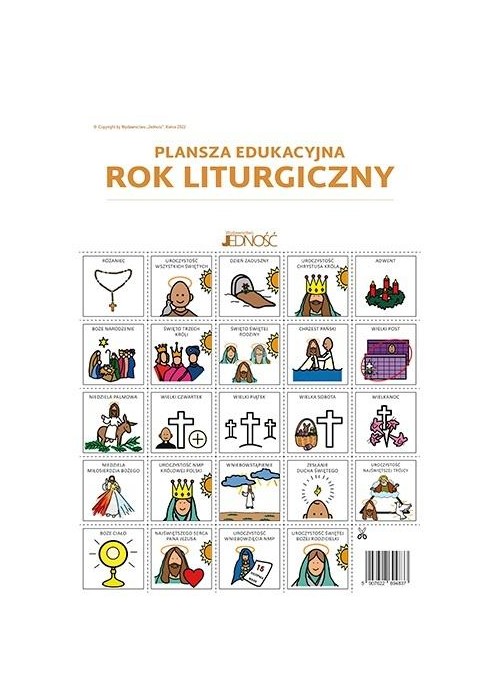 Plansza edukacyjna Rok liturgiczny z symbolami PCS