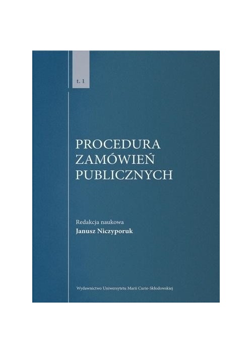 Procedura zamówień publicznych T.1