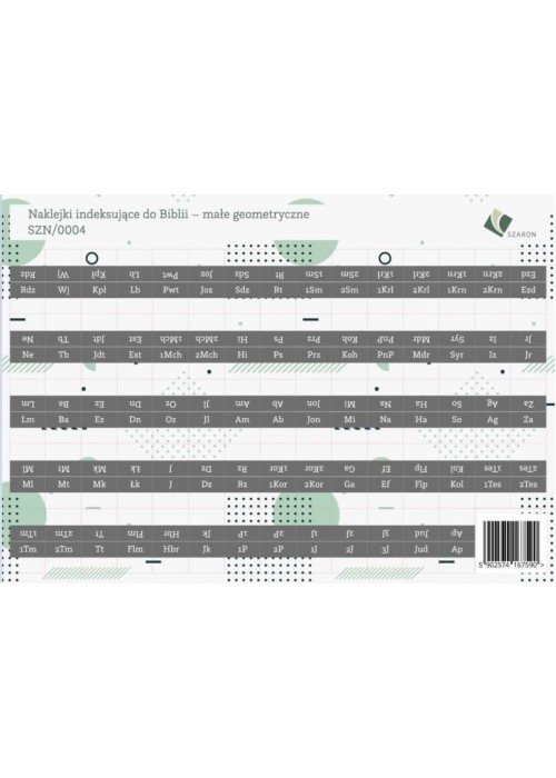 Naklejki indeksujące do Biblii - duże geometryczne