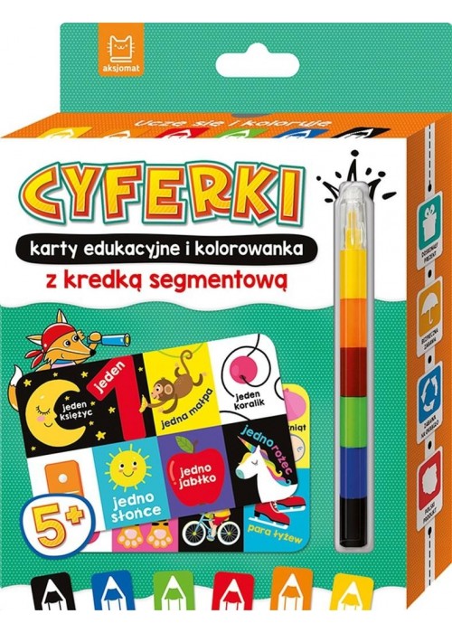 Uczę się i koloruję 5+ Cyferki. Karty edukacyjne