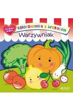 Kolorowanka z brokatem. Warzywniak