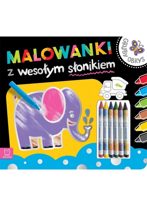 Malowanki z wesołym słonikiem. Gruby obrys