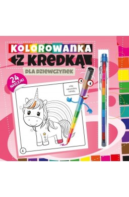 Kolorowanka z kredką. Dla dziewczynek