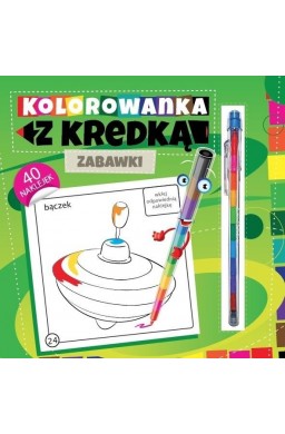 Kolorowanka z kredką. Zabawki