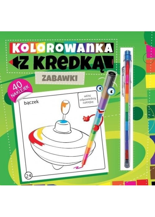 Kolorowanka z kredką. Zabawki