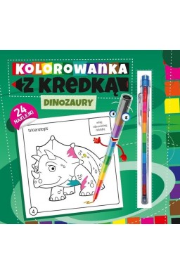 Kolorowanka z kredką. Dinozaury