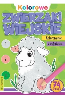 Zwierzaki wiejskie. Kolorowanie z cyferkami