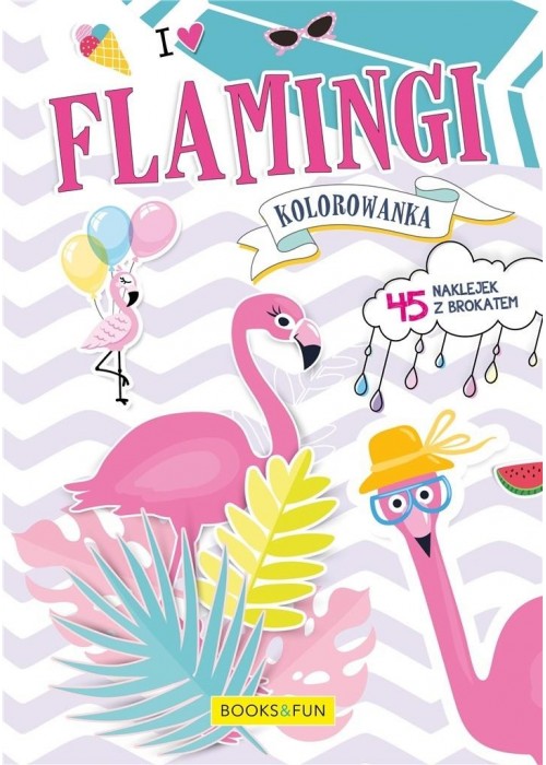 Kolorowanka z naklejkami - Flamingi