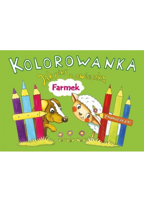 Kolorowanka. Jak pies z owieczką. Farmek