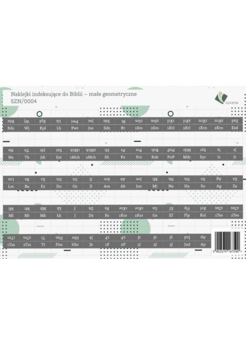 Naklejki indeksujące do Biblii - małe geometryczne