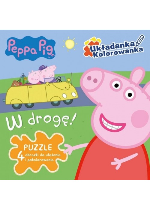 Świnka Peppa. W drogę!. Ukłdanka, kolorowanka