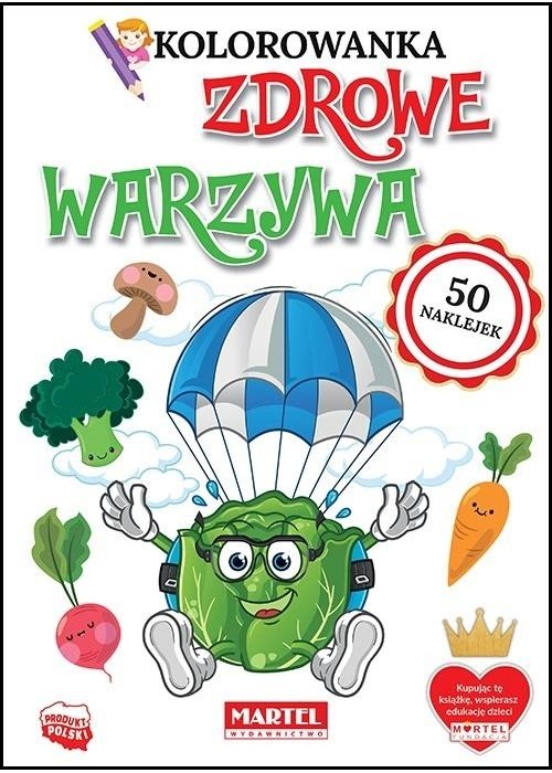 Kolorowanka z naklejkami Zdrowe warzywa