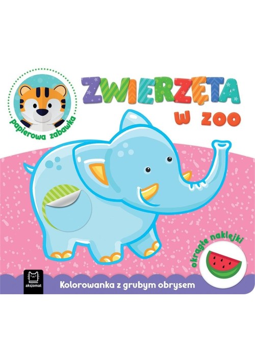 Zwierzęta w zoo. Kolorowanka z grubym obrysem