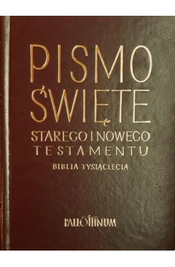 Biblia Tysiąclecia - skórzana, panigatory, złocona